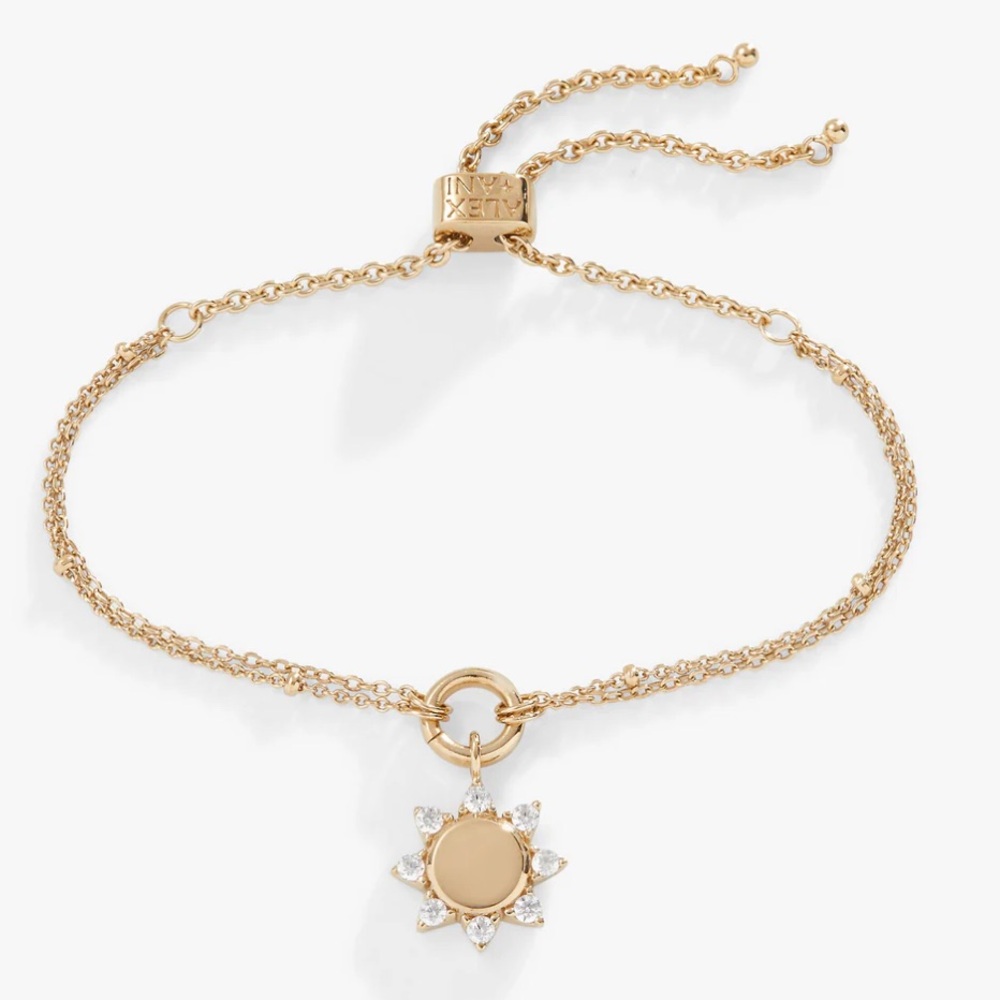 NWT Alex and Ani Sun Double Bolo Slider Bracelet